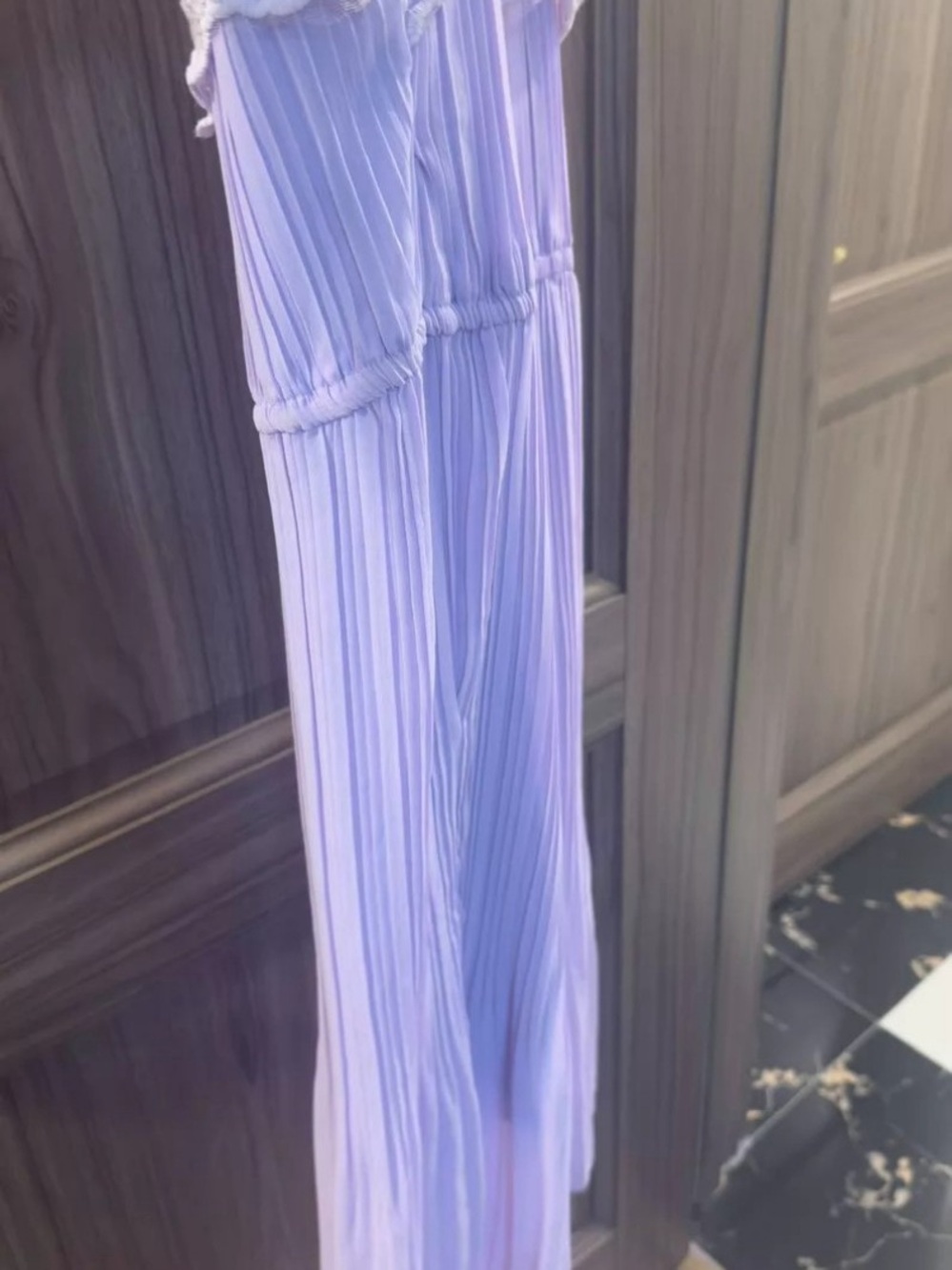 Lavender Pleated Wide-Leg Pants